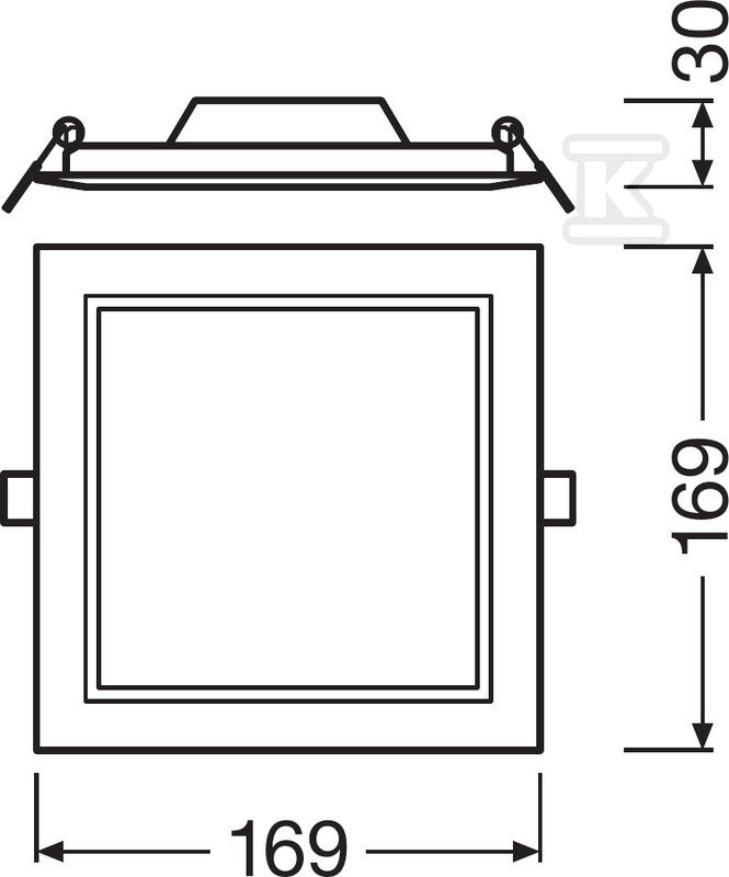 Oprawa LED Downlight Slim Sq155 - 4058075079311