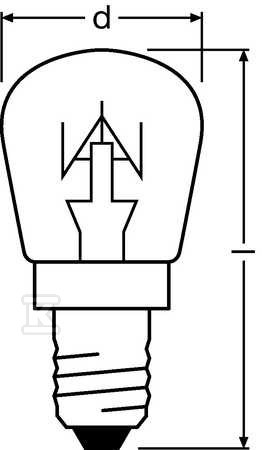 Żarówka SPC. T26/57 CL 25 przezroczysta - 4050300309637