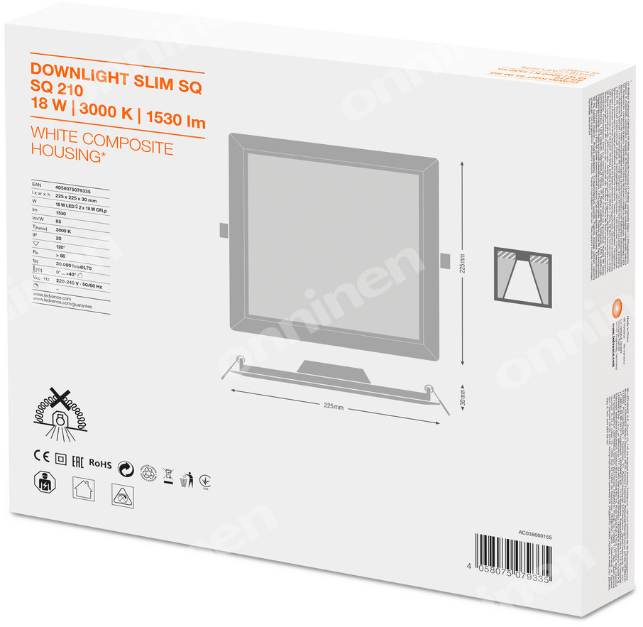 Світлодіодний вбудований світильник - 4058075079335