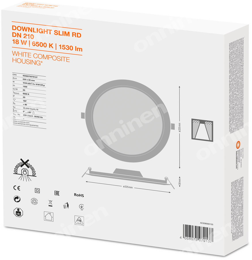 Oprawa LED Downlight Slim Dn210 - 4058075079137