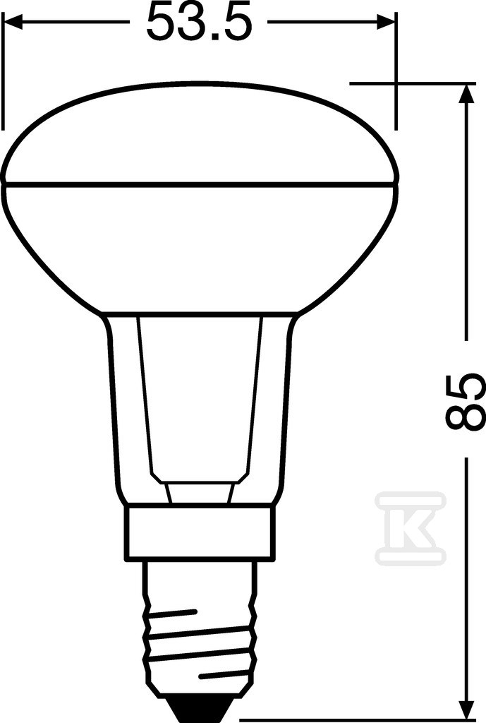 PARATHOM R50 4.3W=60W/827 non-dim 36 ° - 4058075097261