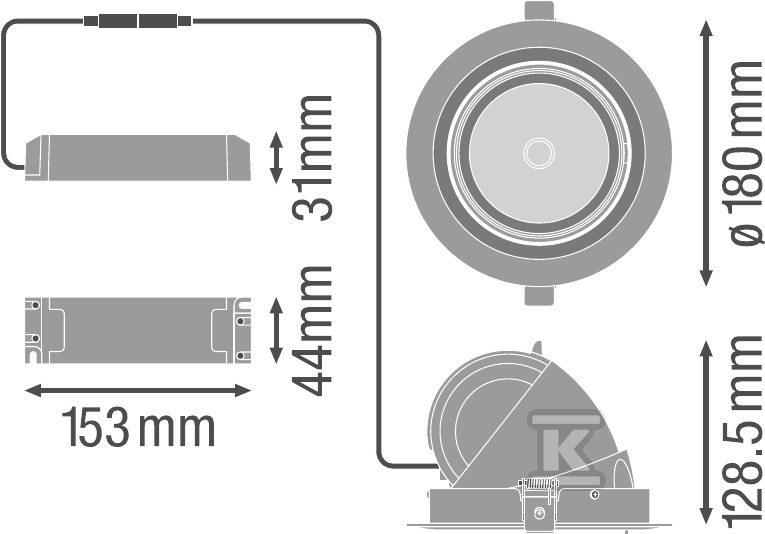 Reflektor Obrotowy Vario Dn170 - 4058075104044