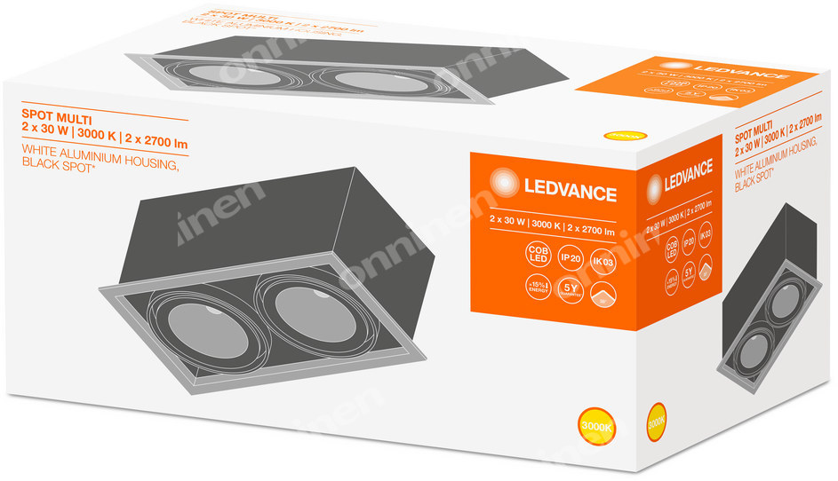 Поворотний прожектор Multi 2X30W/3000K - 4058075113961