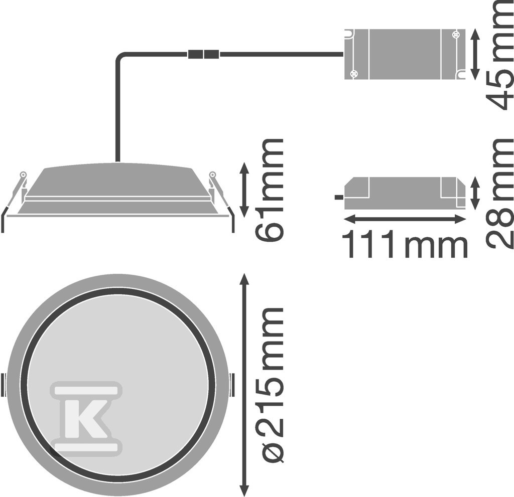 Downlight Aluminiowy DALI Dn200 - 4058075091610