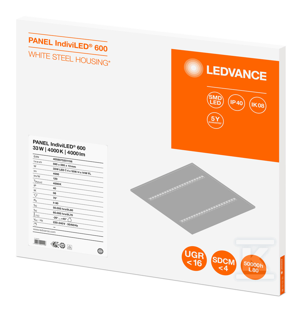 Oprawa LED IndiviLED 600 33W 840 IP40 - 4058075201156