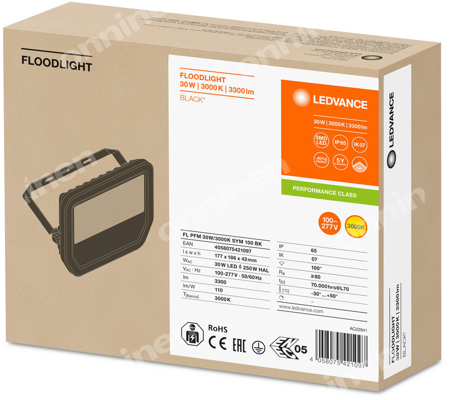 Прожектор FLOOD LED PFM 30W/3000K SYM - 4058075421097