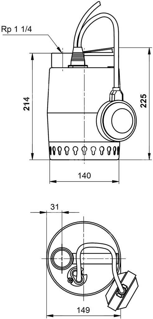 Ponorné kalové čerpadlo UNILIFT KP - 012H1600