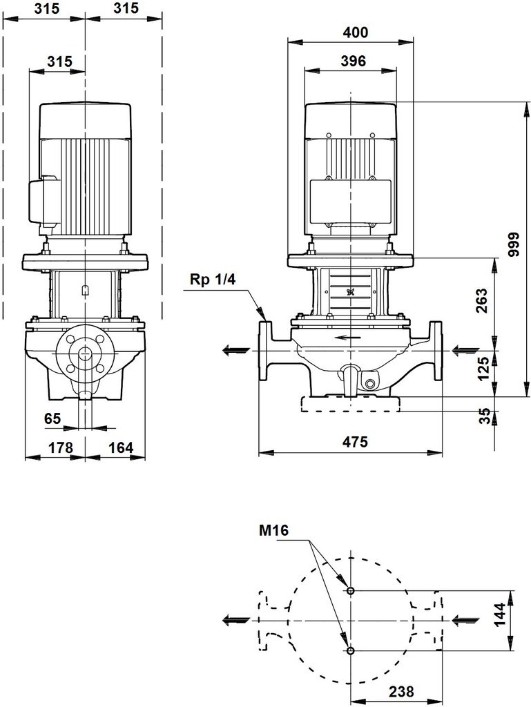 IN-LINE pump with a dry rotor TP motor - 96087510