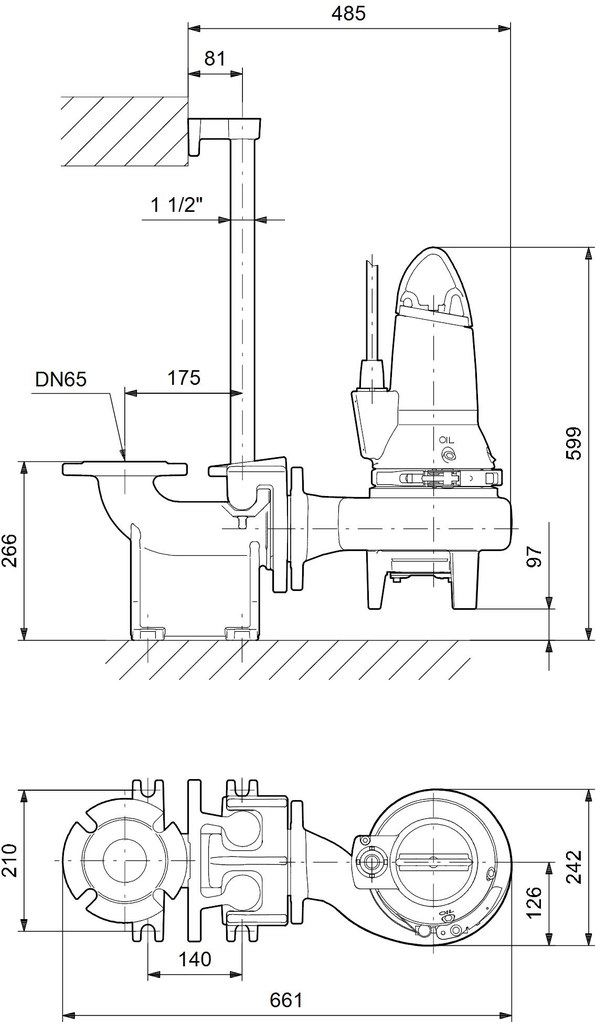 Sewage pump SE1.50.65.15.A.2.50B 1.5 kW - 96104122