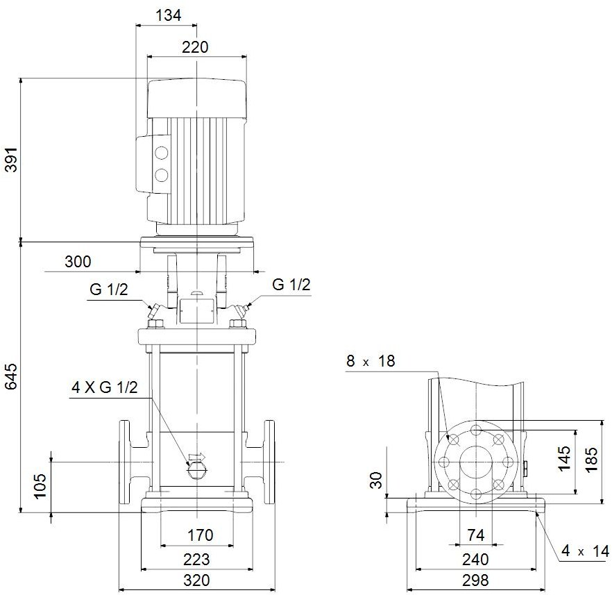 Vertical multistage centrifugal pump CR - 96122010