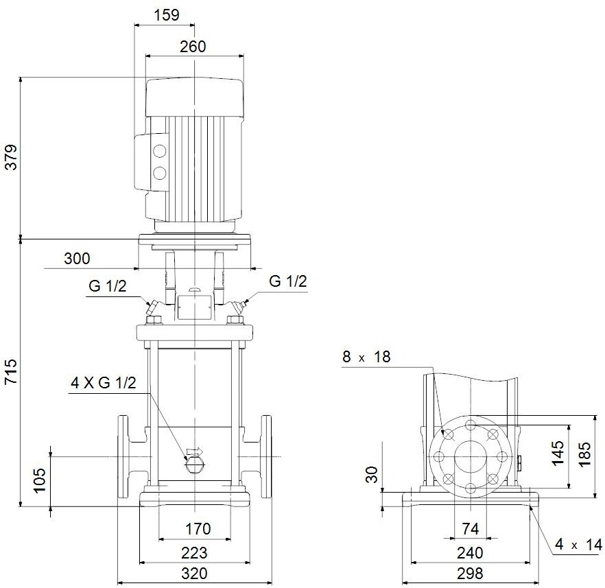 Vertical multistage centrifugal pump CR - 96122012