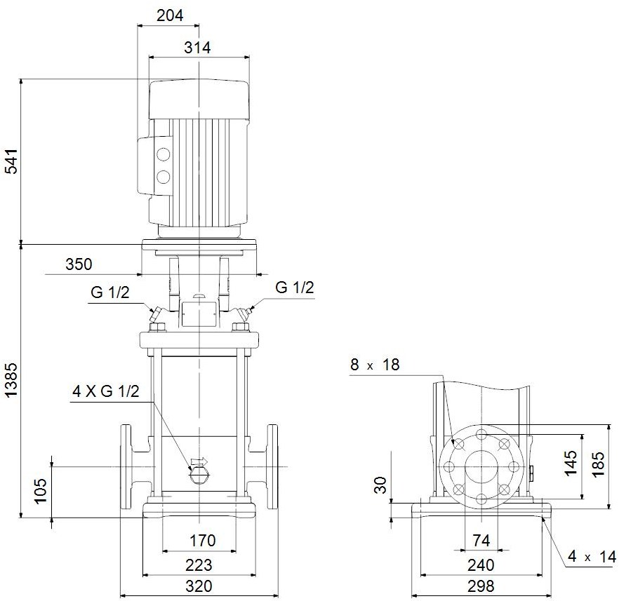 Vertical multistage centrifugal pump CR - 96122028