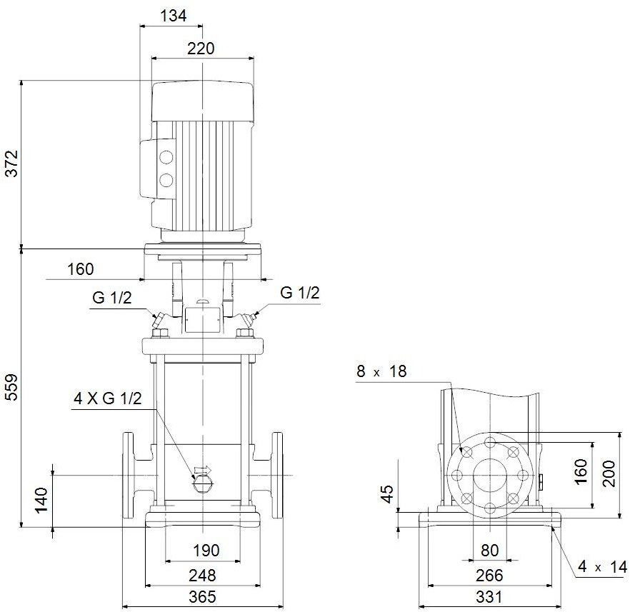 Vertical multistage centrifugal pump CR - 96122797