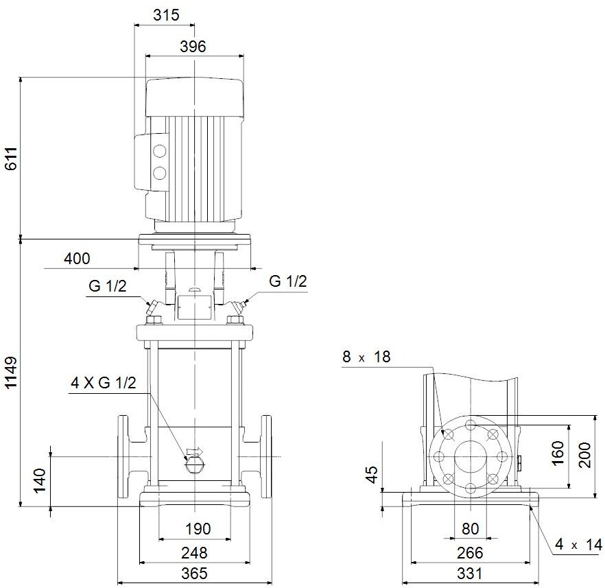 Vertical multistage centrifugal pump CR - 96122808