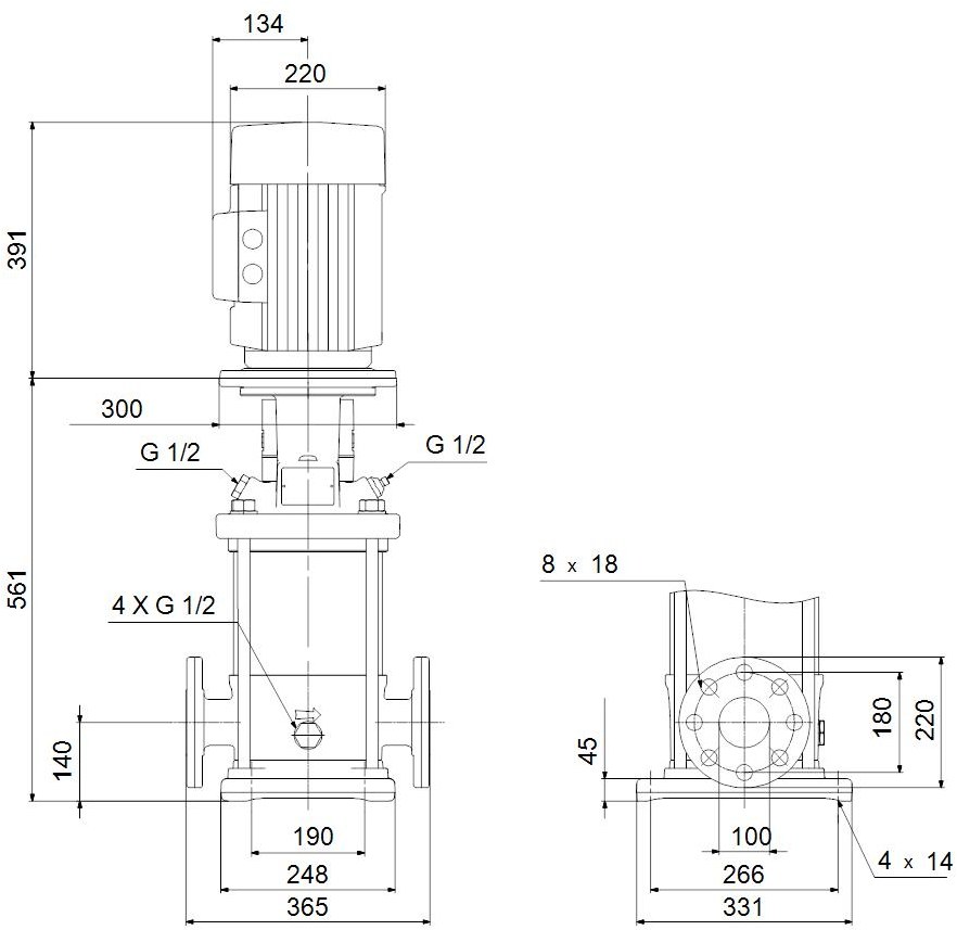 Vertical multistage centrifugal pump CR - 96123527