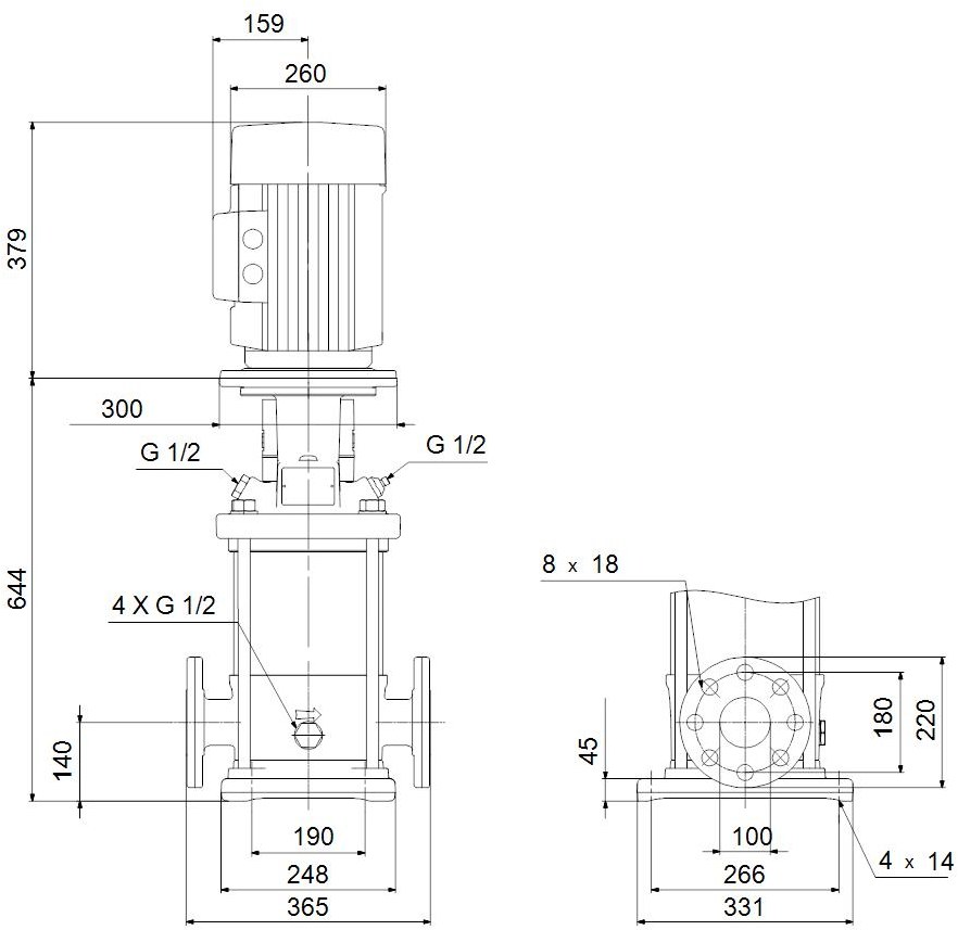 Vertical multistage centrifugal pump CR - 96123528