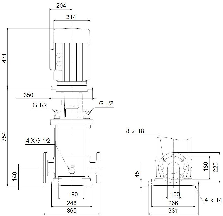 Vertical multistage centrifugal pump CR - 96123529