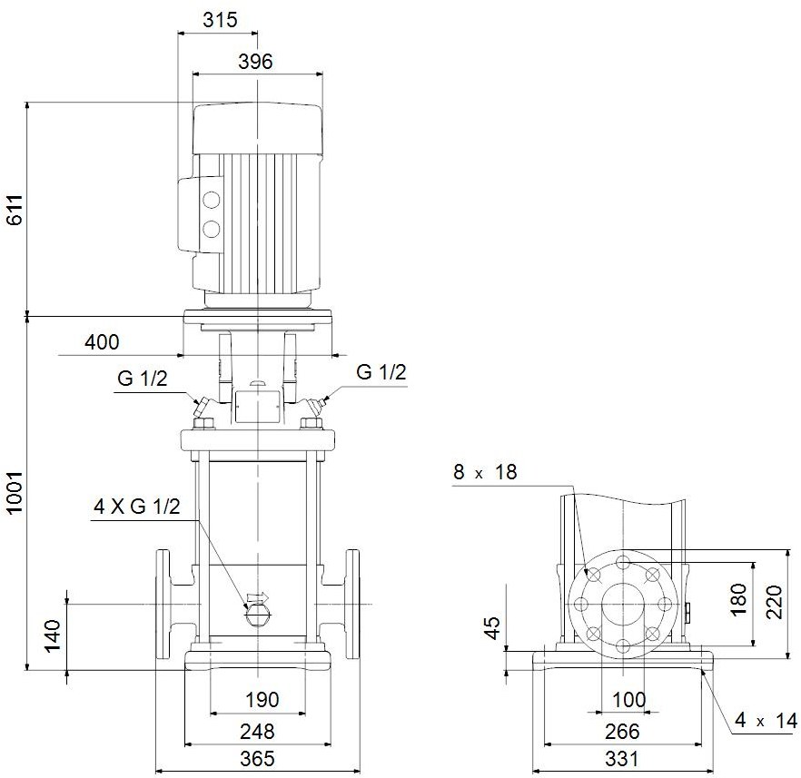 Vertical multistage centrifugal pump CR - 96123537