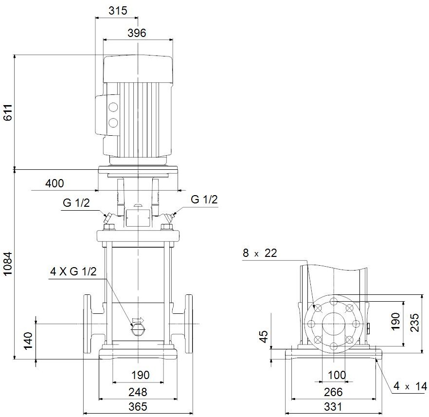 Vertical multistage centrifugal pump CR - 96123540