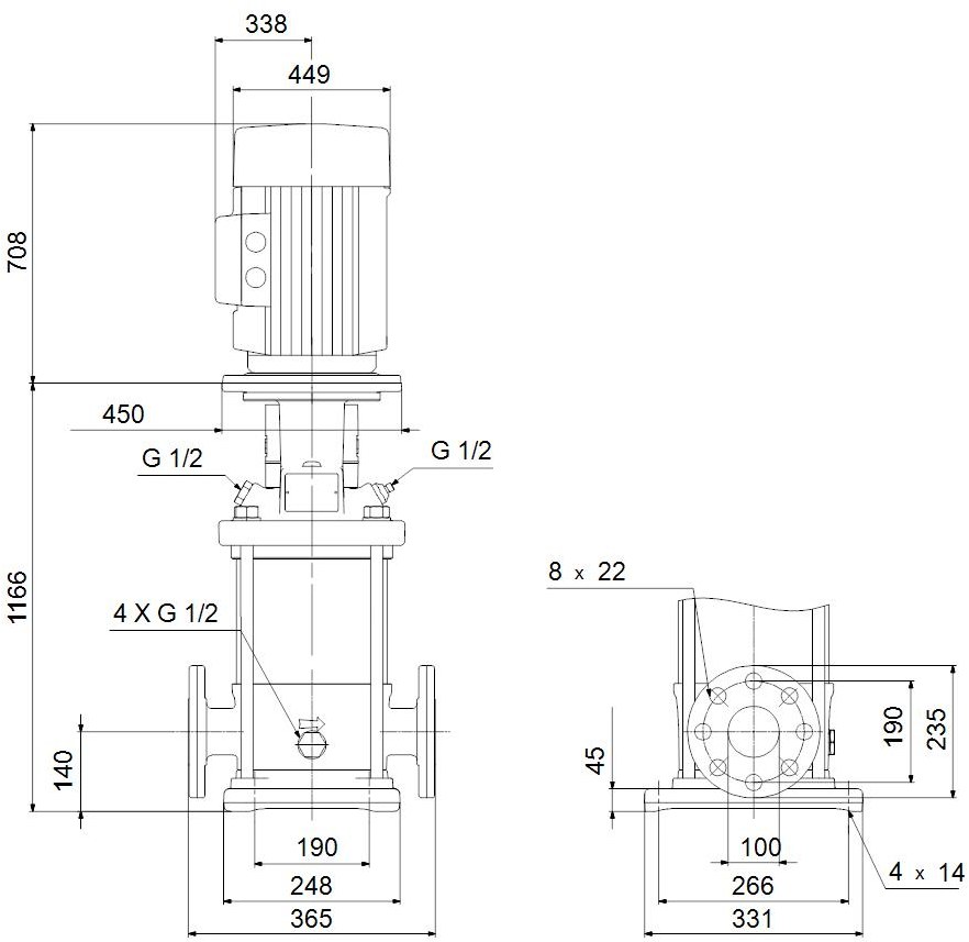 Vertical multistage centrifugal pump CR - 96123545