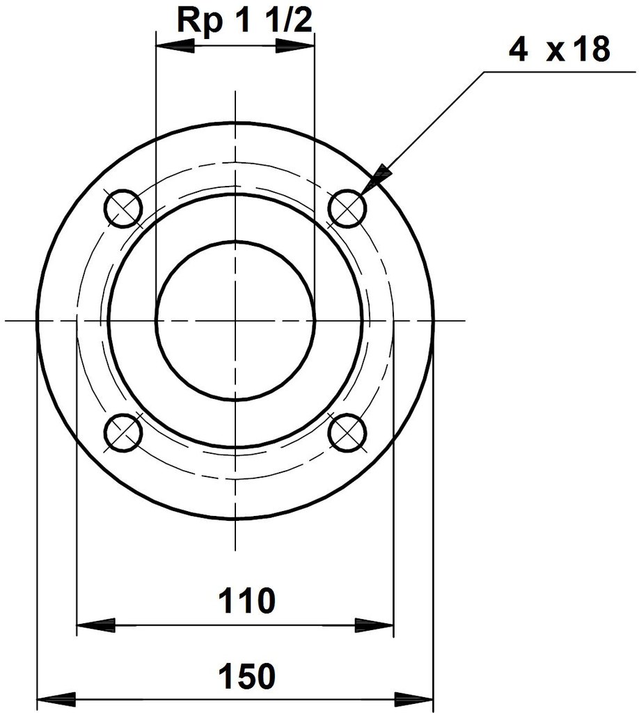 Threaded flange DN 40/RP 1 " - 96489959