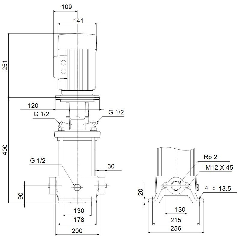 Vertical multistage centrifugal pump CR - 96500338