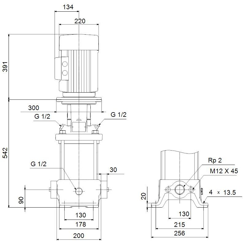 Vertical multistage centrifugal pump CR - 96500521