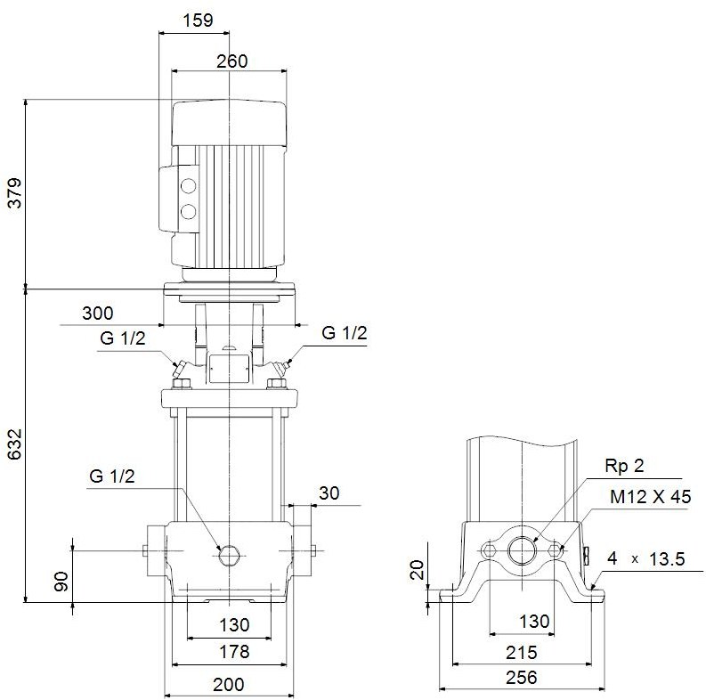 Vertical multistage centrifugal pump CR - 96500523