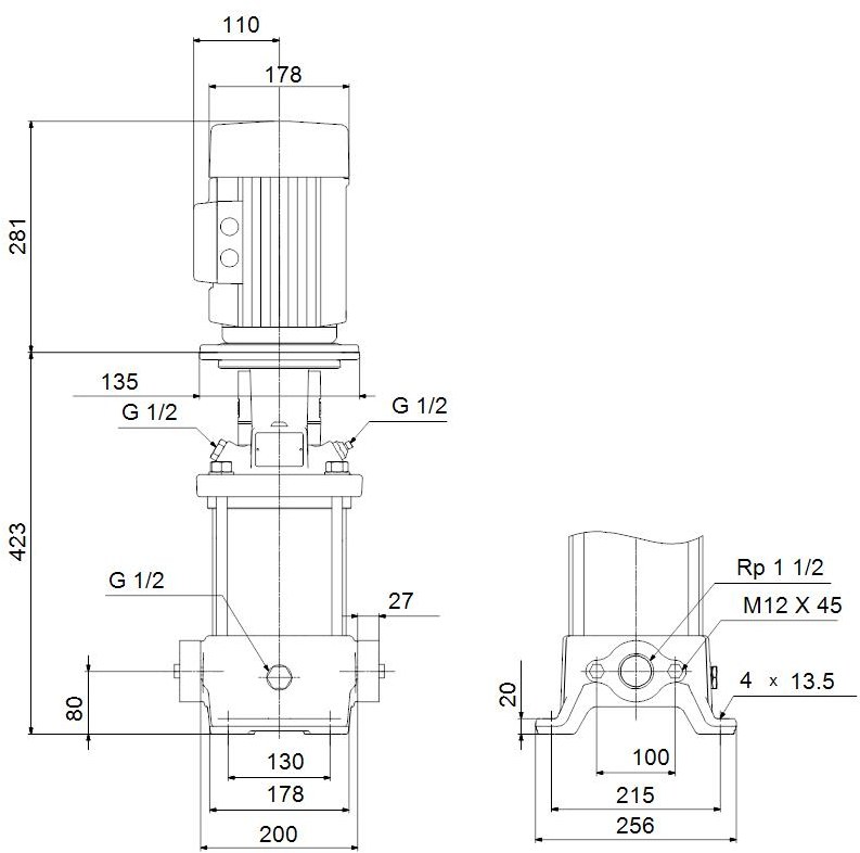 Vertical multistage centrifugal pump CR - 96500982