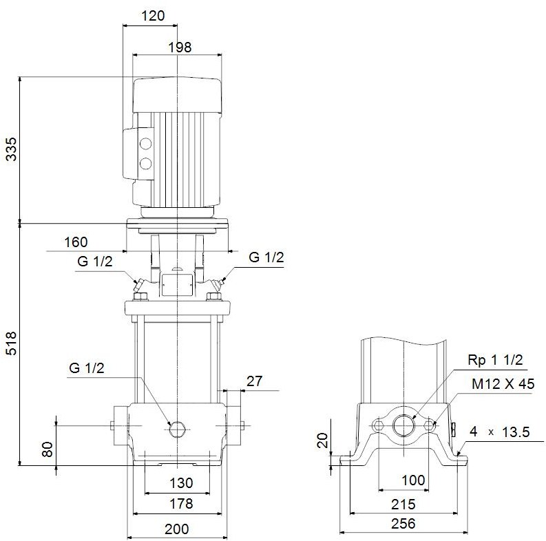 Pompă centrifugă verticală multietajată - 96501229