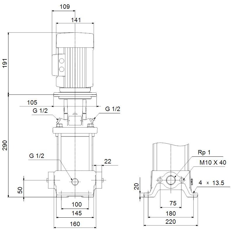 Vertical multistage centrifugal pump CR - 96509508