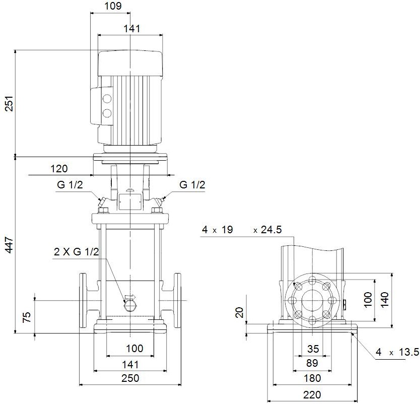 Pompă centrifugă multietajată verticală - 96511750