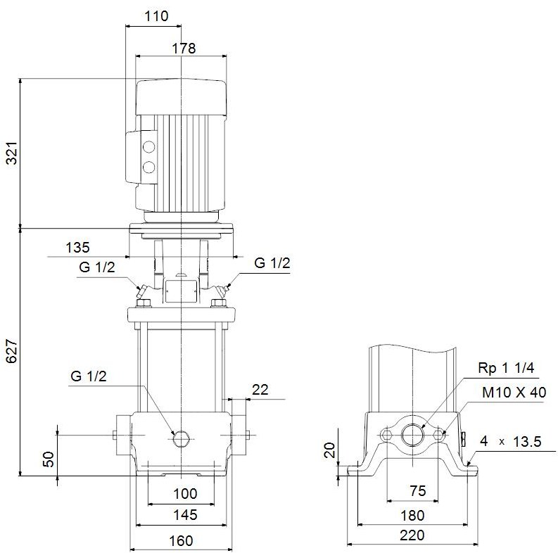 Vertical multistage centrifugal pump CR - 96513367