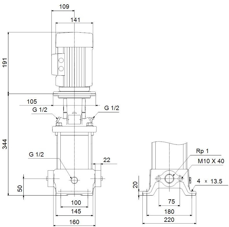 Vertical multistage centrifugal pump CR - 96516177