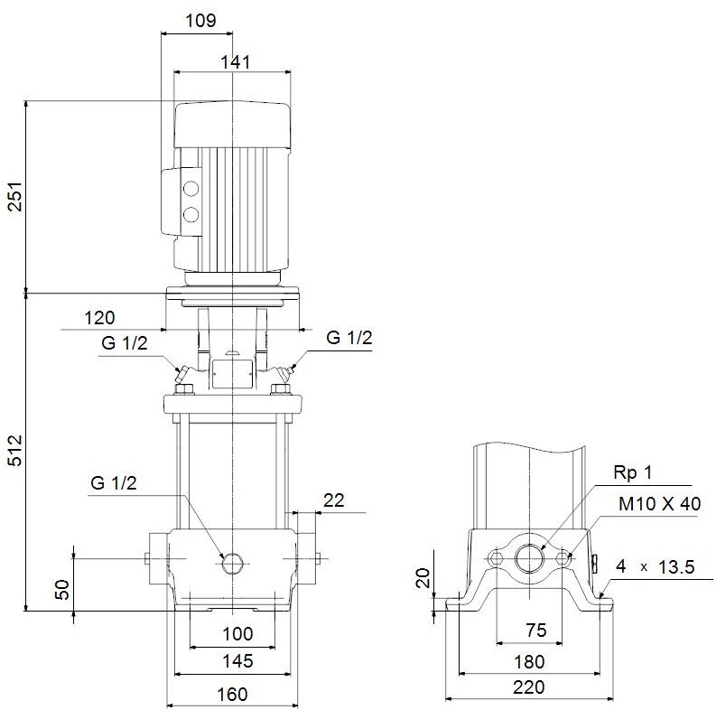 Vertical multistage centrifugal pump CR - 96516188