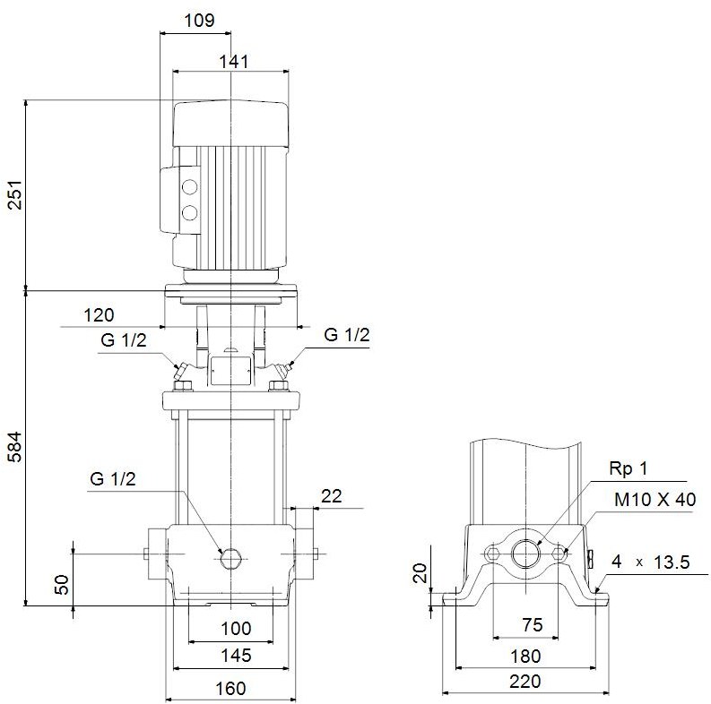 Vertical multistage centrifugal pump CR - 96516192