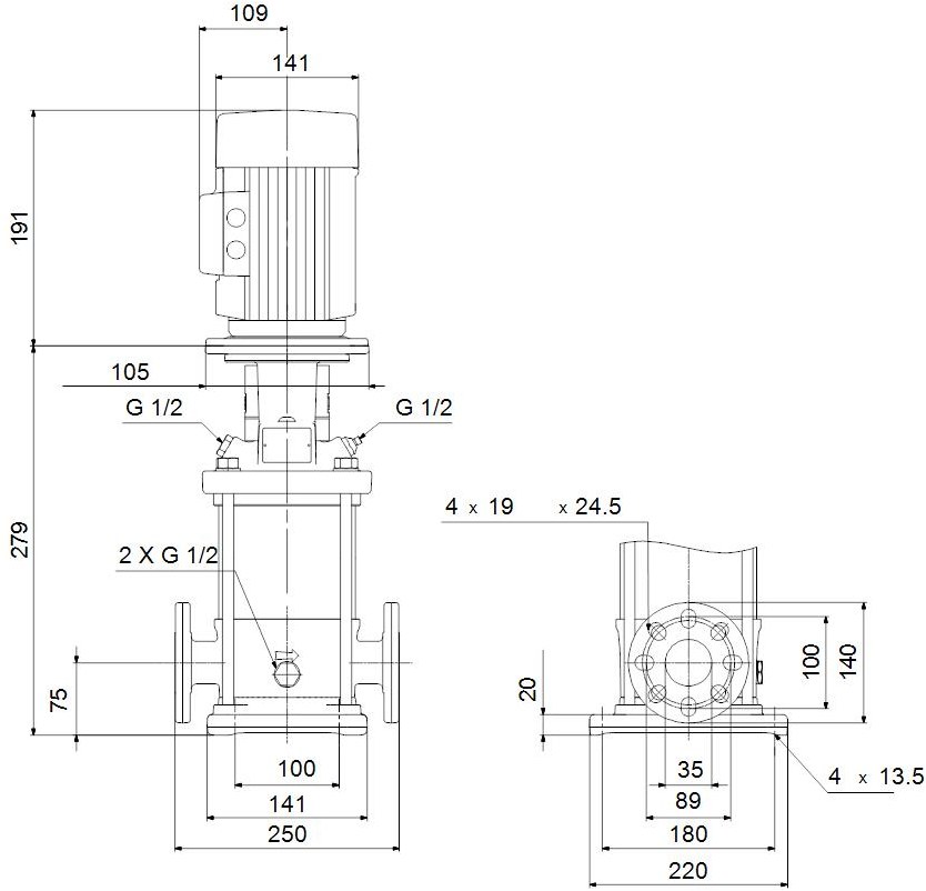 Pompă centrifugă multietajată verticală - 96516239