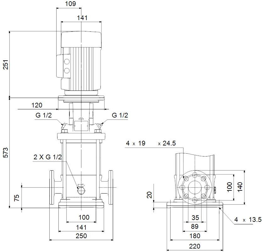 Pompă centrifugă multietajată verticală - 96516252