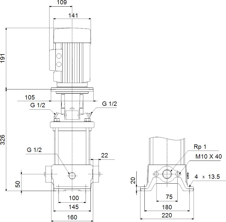 Vertical multistage centrifugal pump CR - 96516594