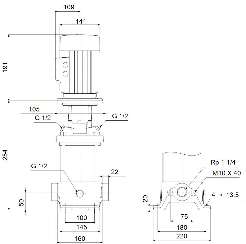 Vertical multistage centrifugal pump CR - 96516975