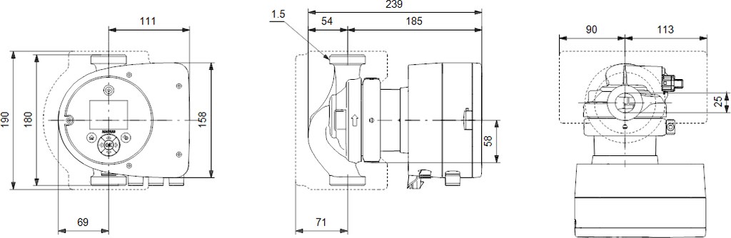 Glandless circulation pump MAGNA3 25-40 - 97924244