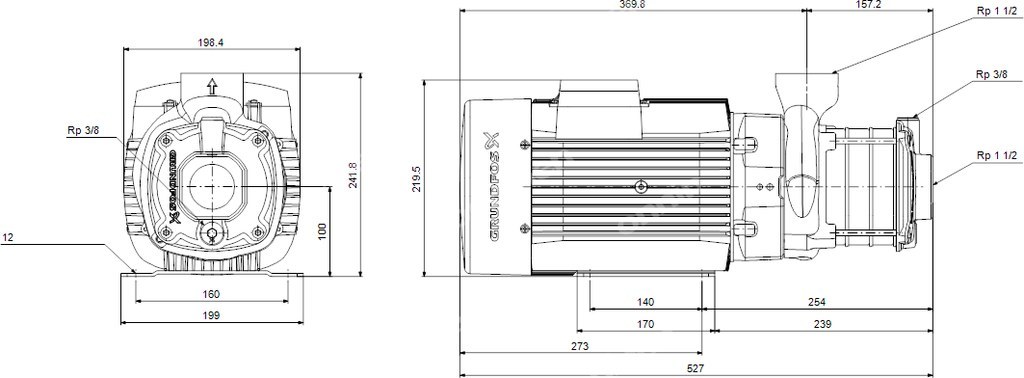 Horizontal Multistage Pump CM10-4 - 98730017