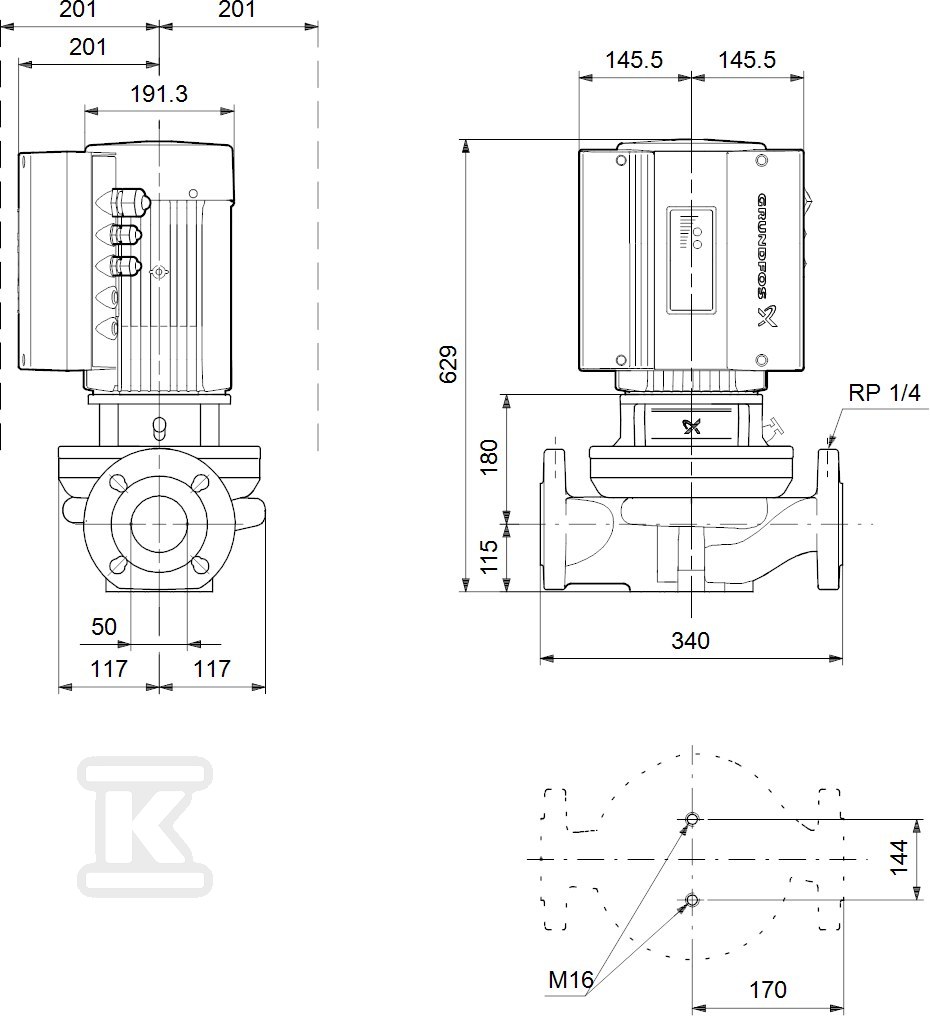 Pompa elektroniczna in-line z suchym - 99114663