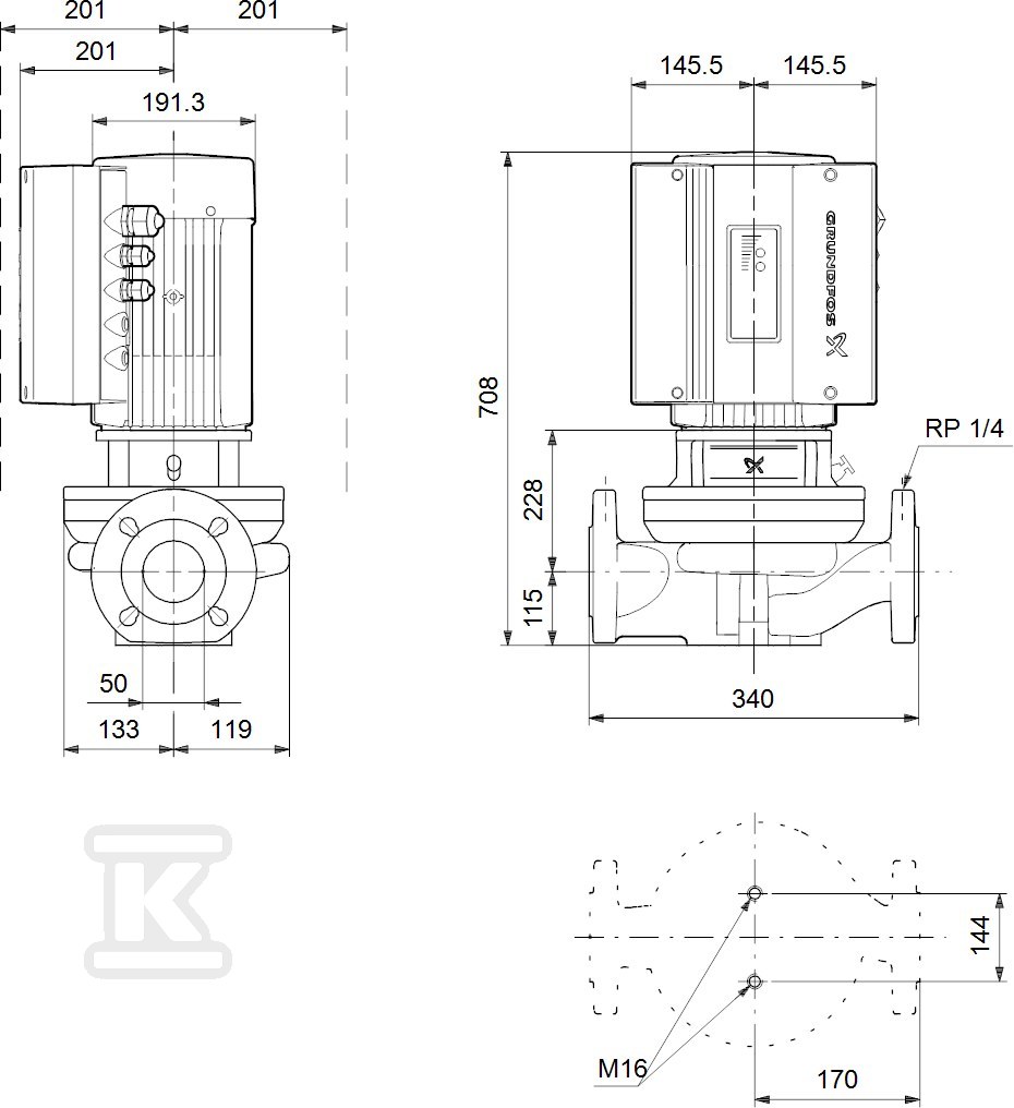 Pompa elektroniczna in-line z suchym - 99114665