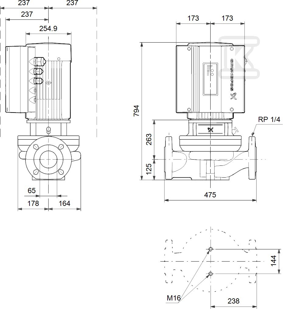 Pompa elektroniczna in-line z suchym - 99114673