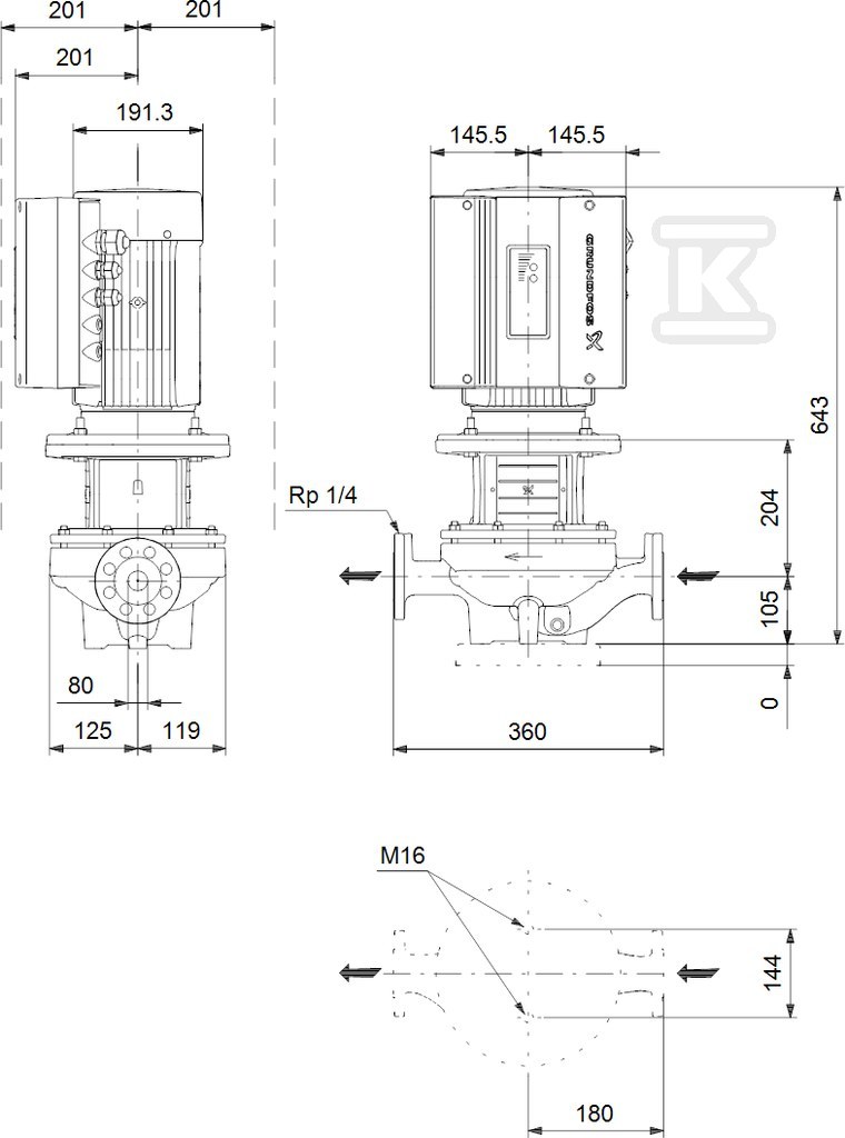 Pompa elektroniczna in-line z suchym - 99114719