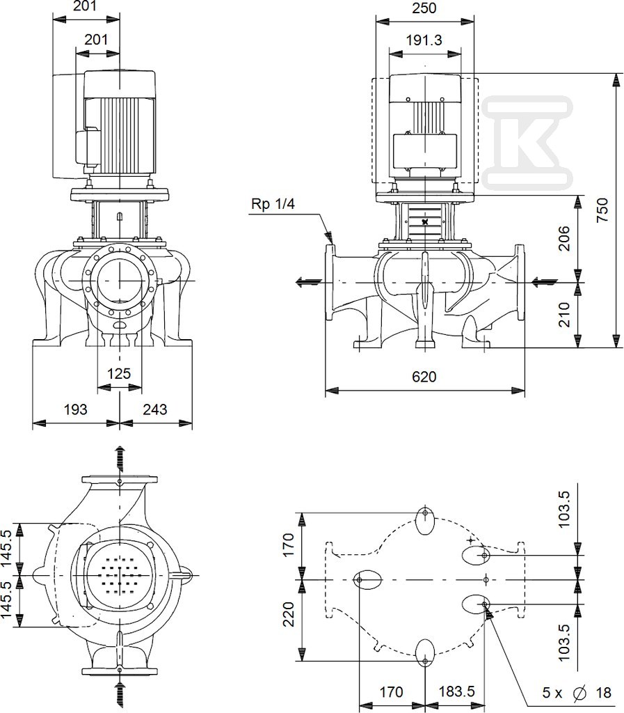 Pompa elektroniczna in-line z suchym - 99114807