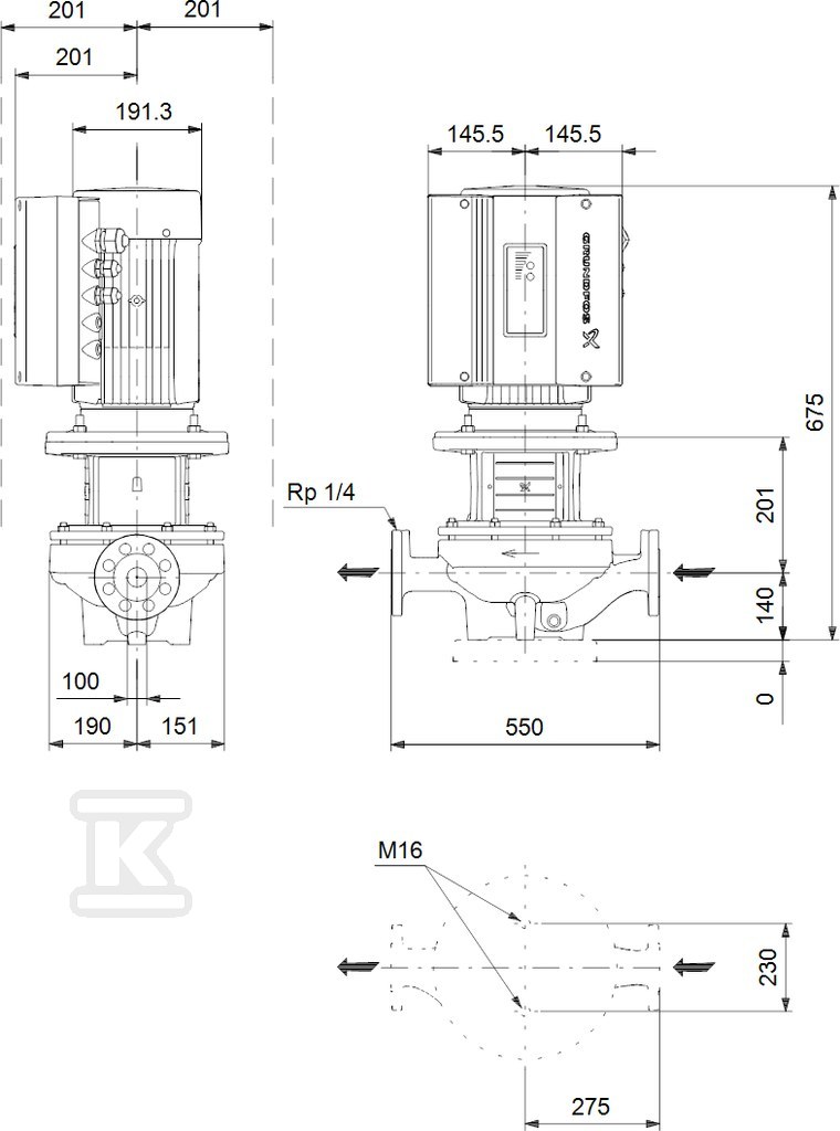 Pompa elektroniczna in-line z suchym - 99114815