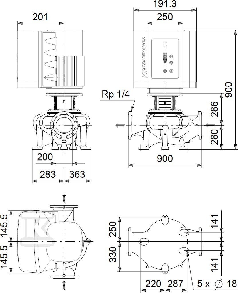 Pompa elektroniczna in-line z suchym - 99114833