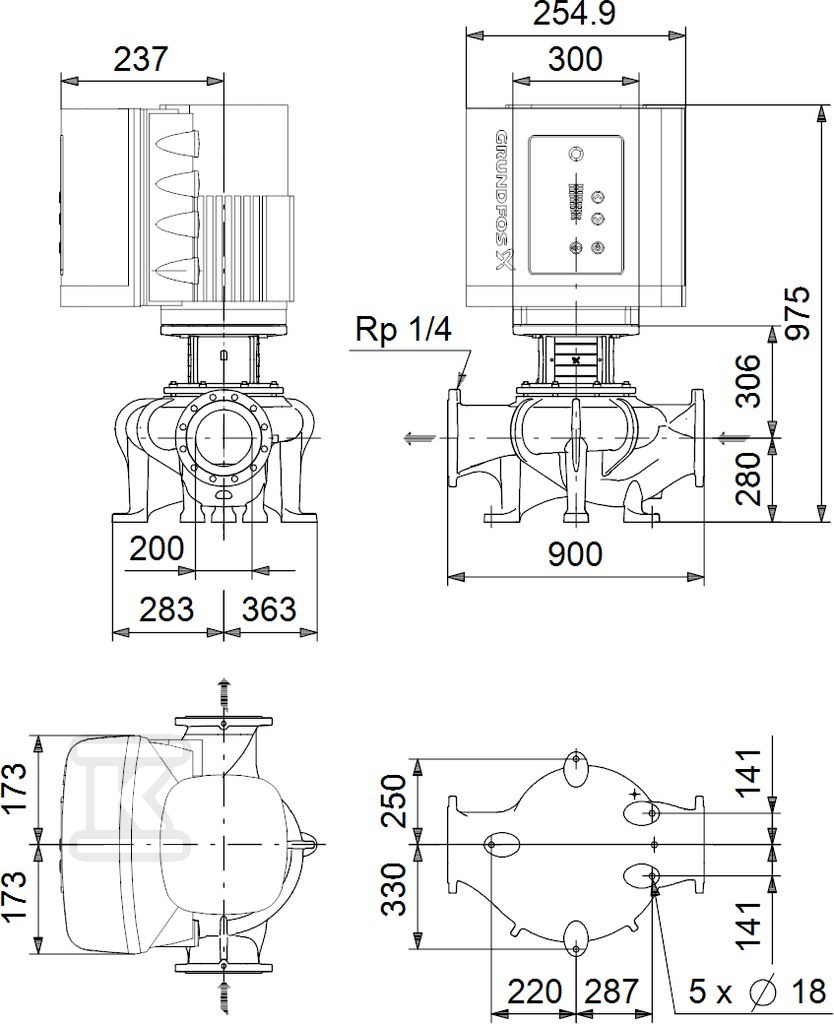 Pompa elektroniczna in-line z suchym - 99114834